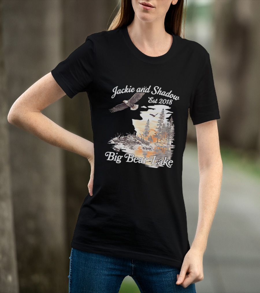 Jackie And Shadow Est 2018 Big Bear Lake Bald Eagles Family Scenic Nature T-Shirt