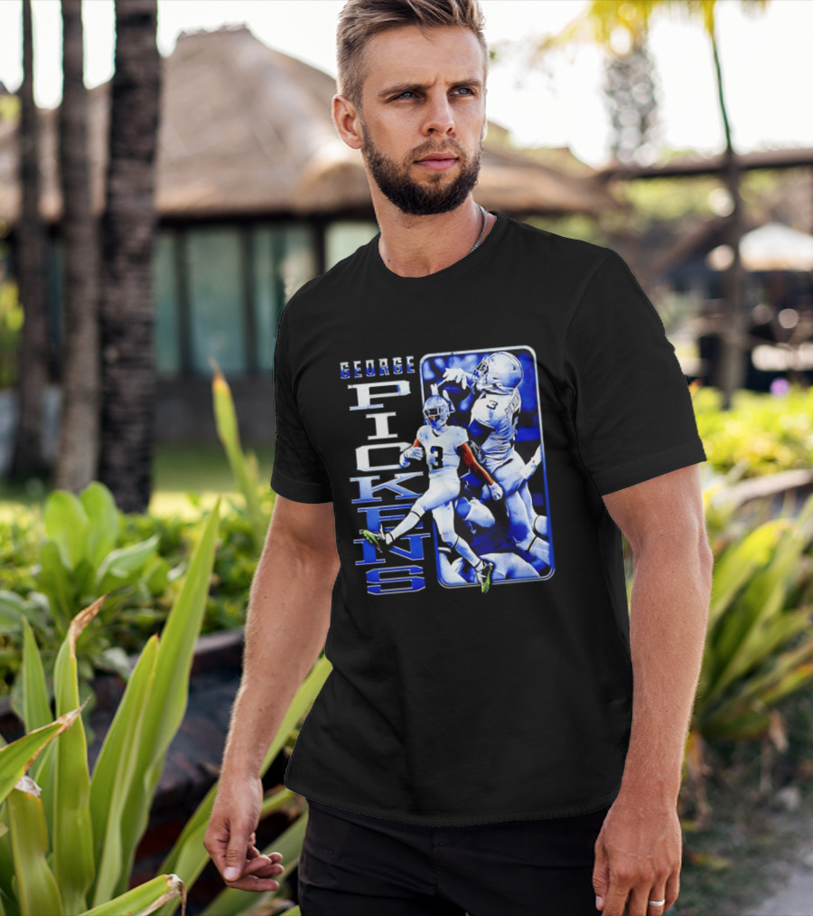 George Pickens Football Catching Collage Blue T-Shirt