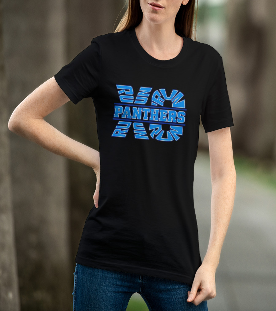 Run Panthers Repeated Blue Kinetic Athletic Block T-Shirt