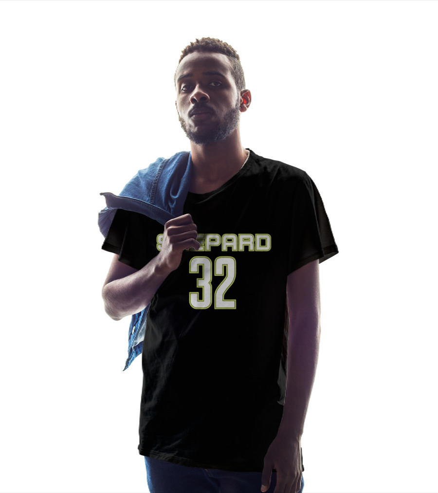 Shepard 32 Lime Green Athletic Block Lettering Jersey T-Shirt