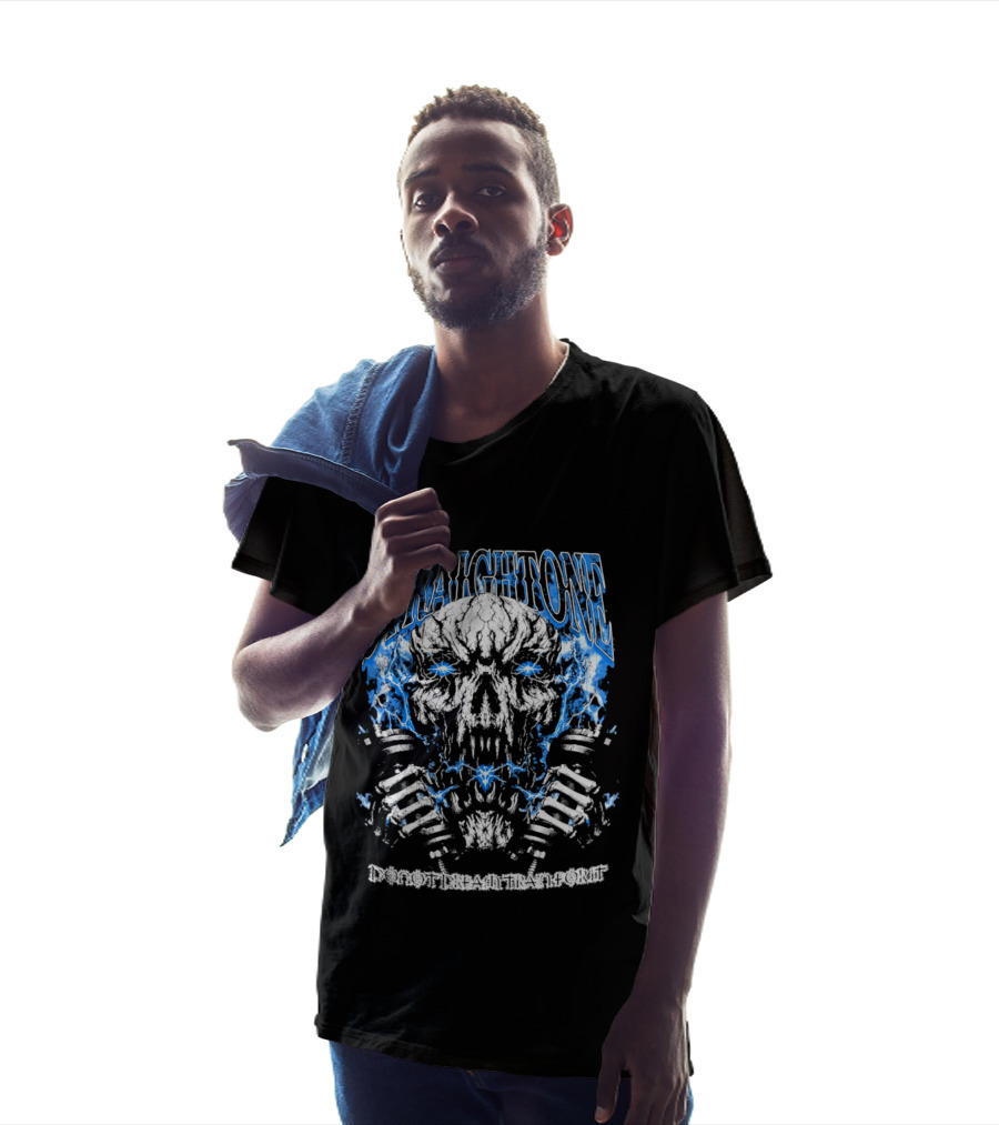 Straightone Do Not Dream Train For It Skull Dumbbells T-Shirt