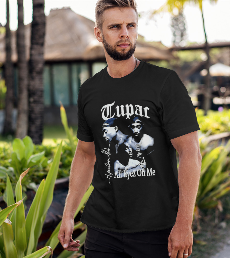 Tupac All Eyez On Me Tupac Amar Shakur Signature Iconic Album T-Shirt