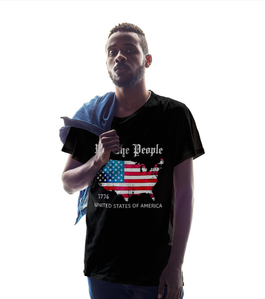 We The People 1776 Distressed USA Map Flag United States Of America T-Shirt