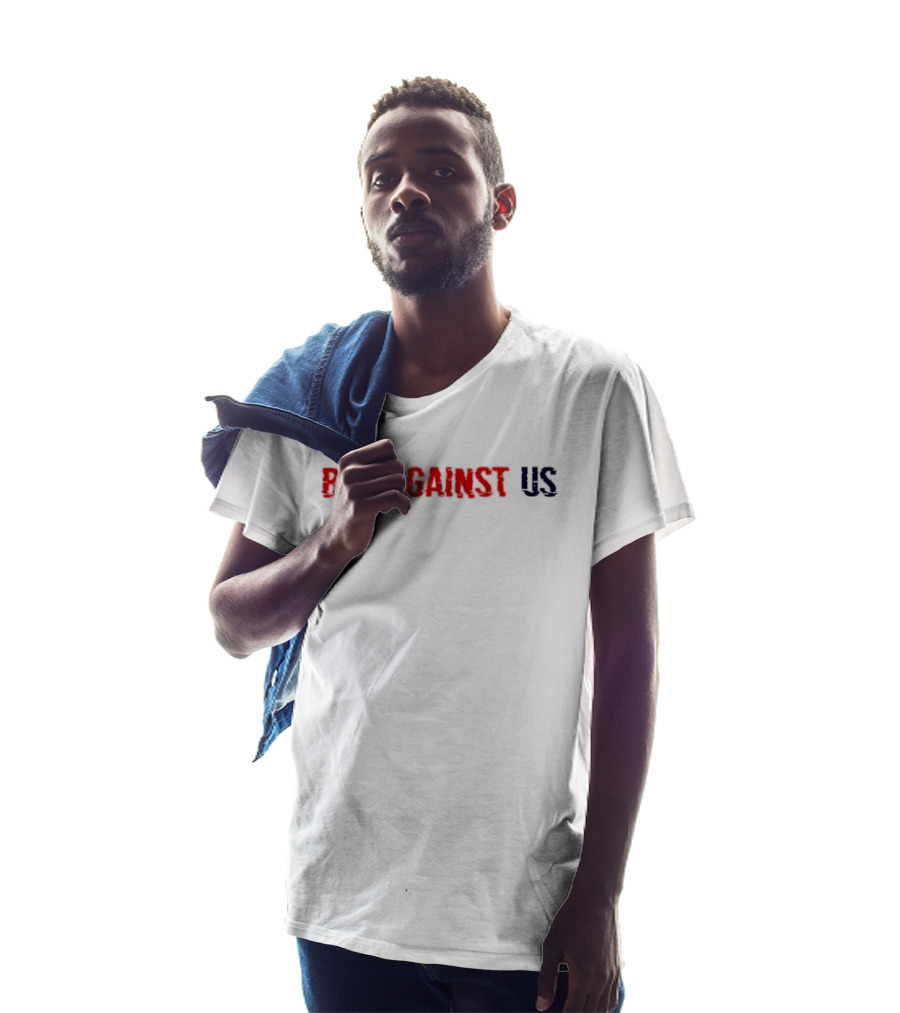 Bet Against US Distressed Red Navy Dripping Melted T-Shirt