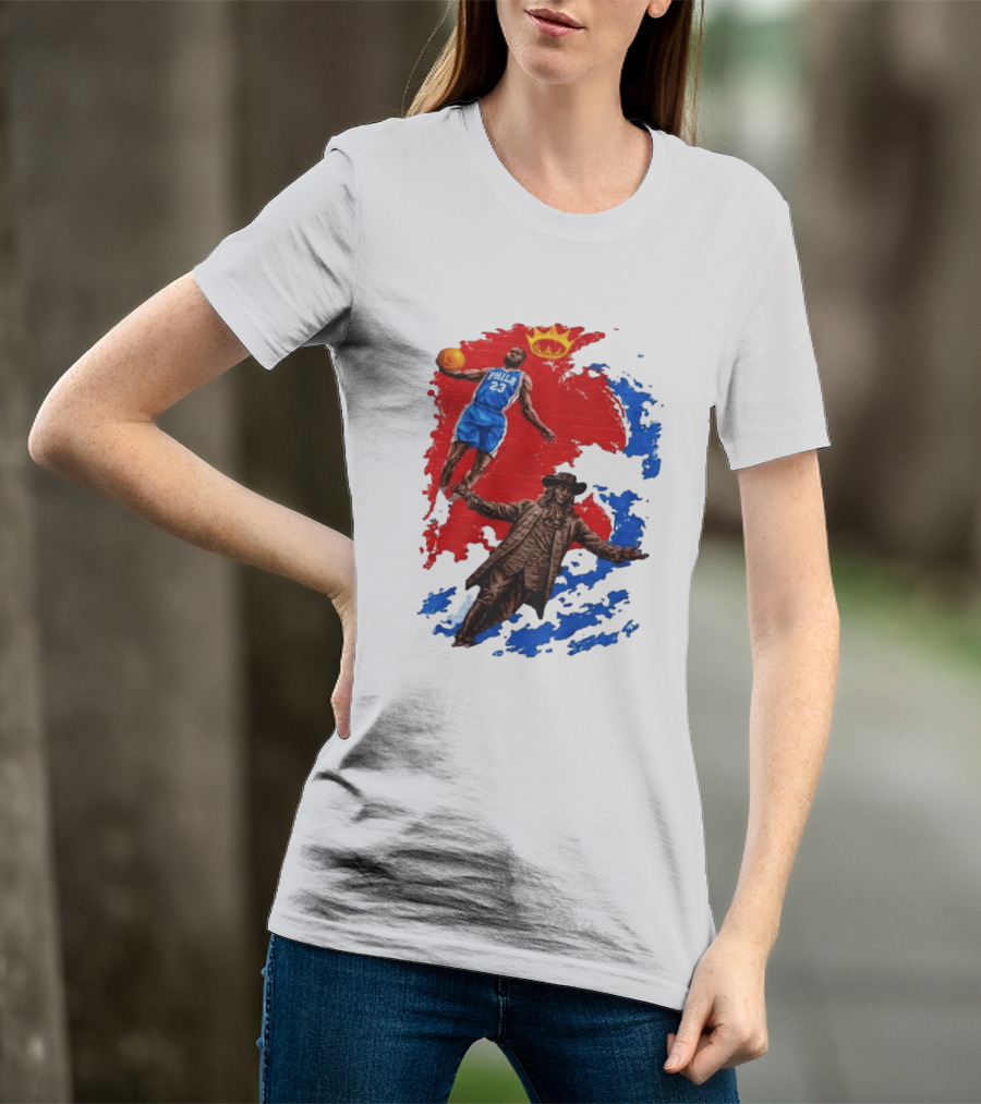 LeBron James Philadelphia Crown Mural Art In Chinatown T-Shirt
