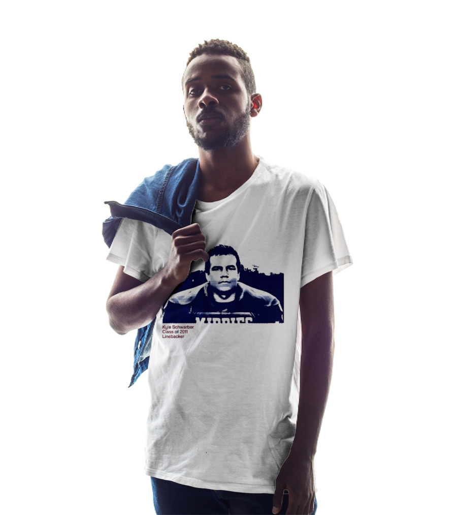 Middies Kyle Schwarber Class Of 2011 Linebacker Blue Stencil T-Shirt