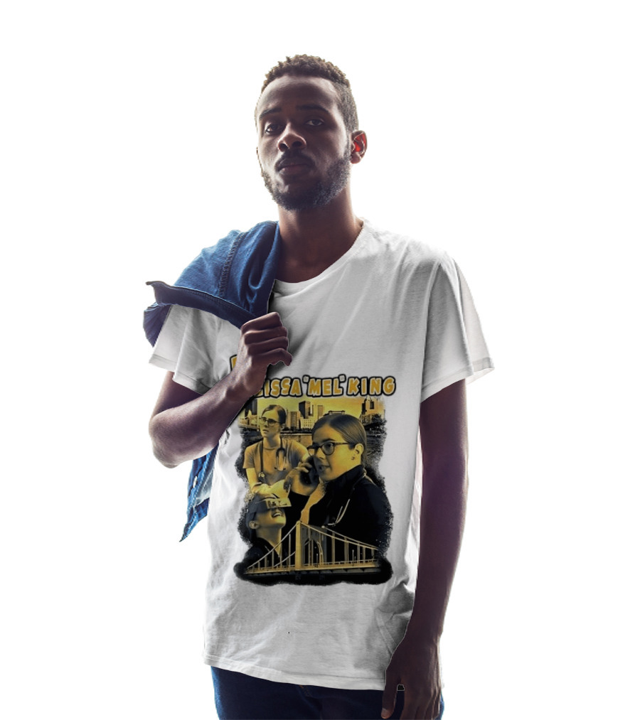 Dr Melissa Mel King Female Doctor Pittsburgh Yellow Bridge Collage T-Shirt