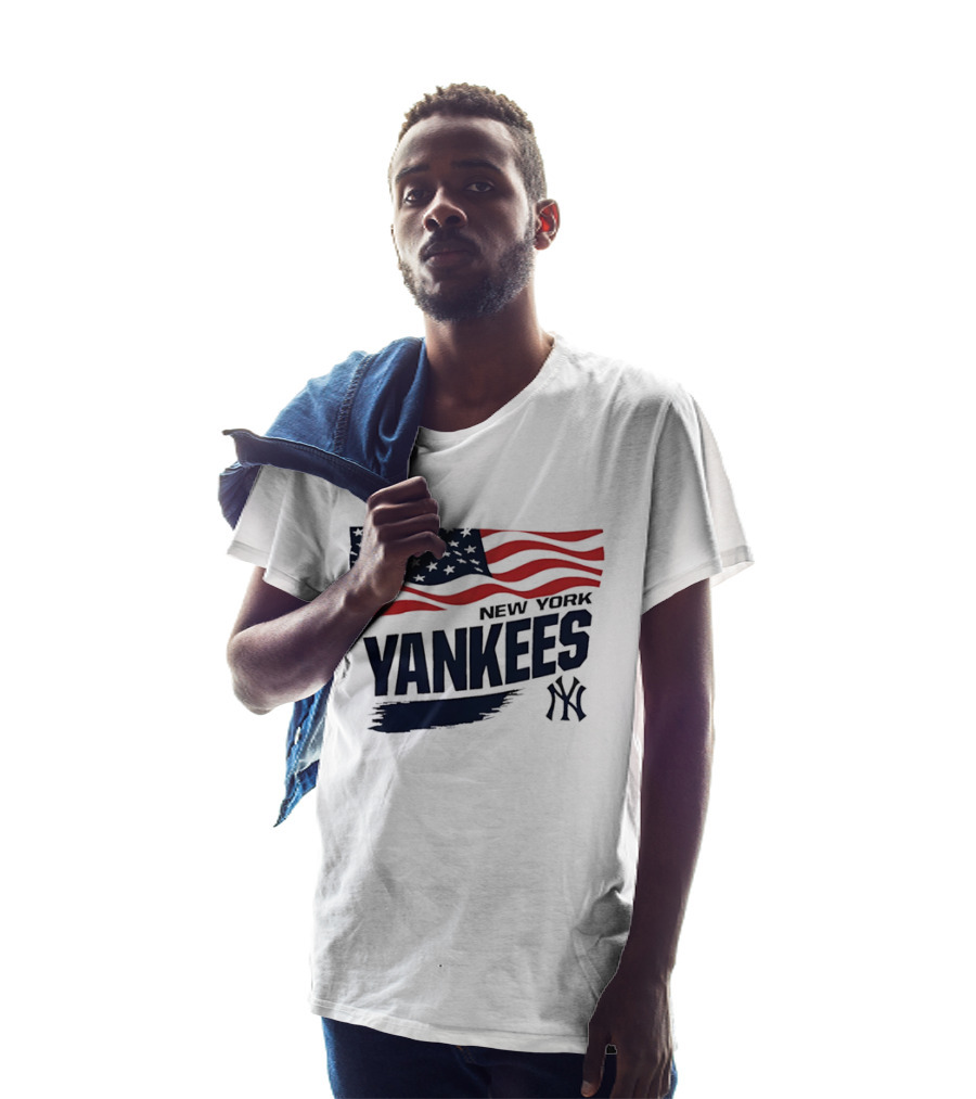 New York Yankees American Flag Brushstroke NY Yankees MLB T-Shirt