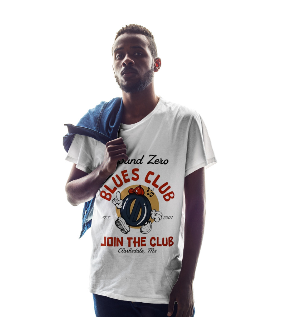 Ground Zero Blues Club Join The Club Clarksdale MS Est 2001 Walking Music Notes T-Shirt