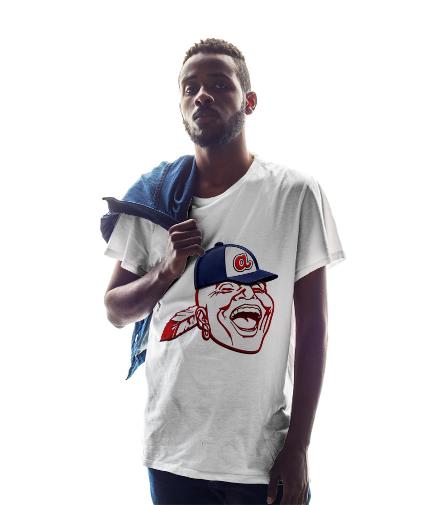 Hank Aaron Era 1970s Atlanta Braves Chief Cap T-Shirt