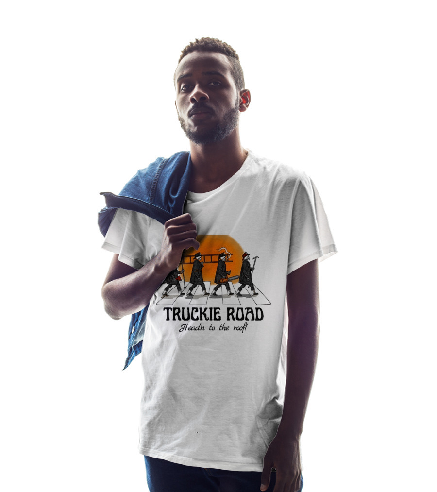 Truckie Road Firefighters Head'n To The Roof T-Shirt
