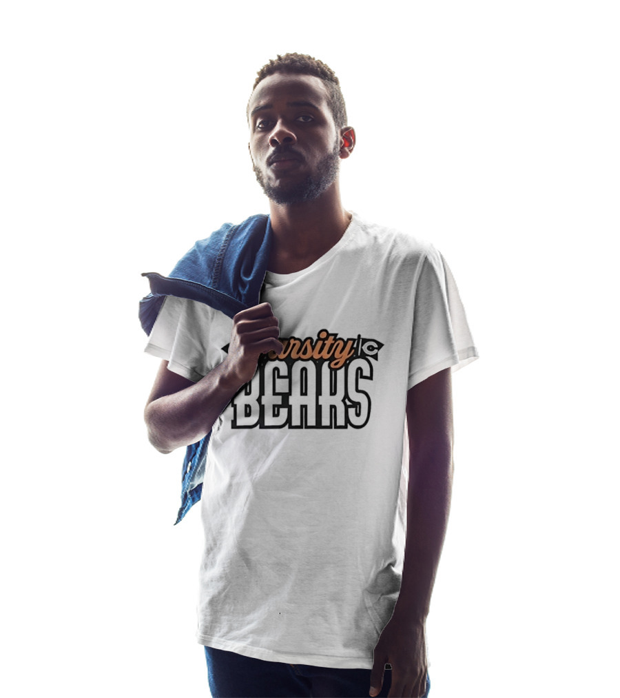 Varsity Bears Banner Peach Script Block Lettering Flags T-Shirt