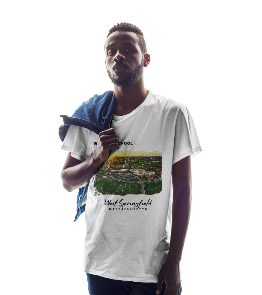 WS High School West Springfield Massachusetts Aerial Sunset Campus Landscape T-Shirt