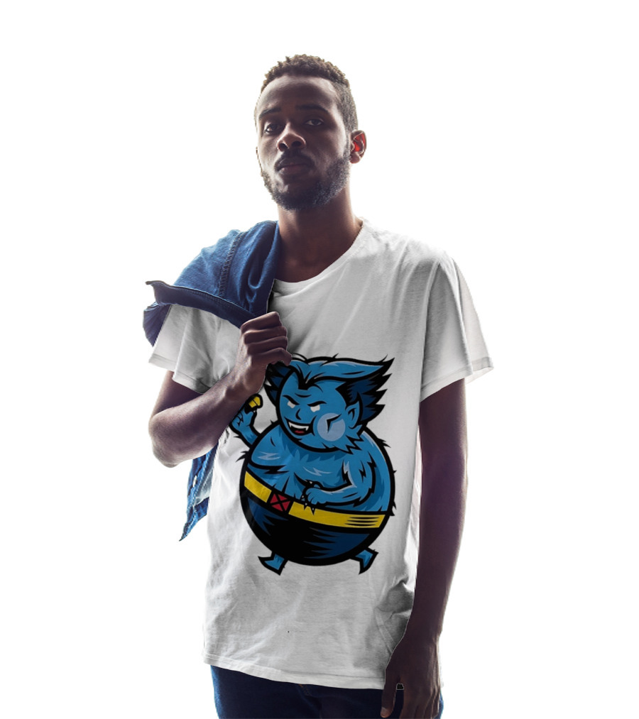X Men Beast Caricature Cartoon Blue Character Cupcake T-Shirt