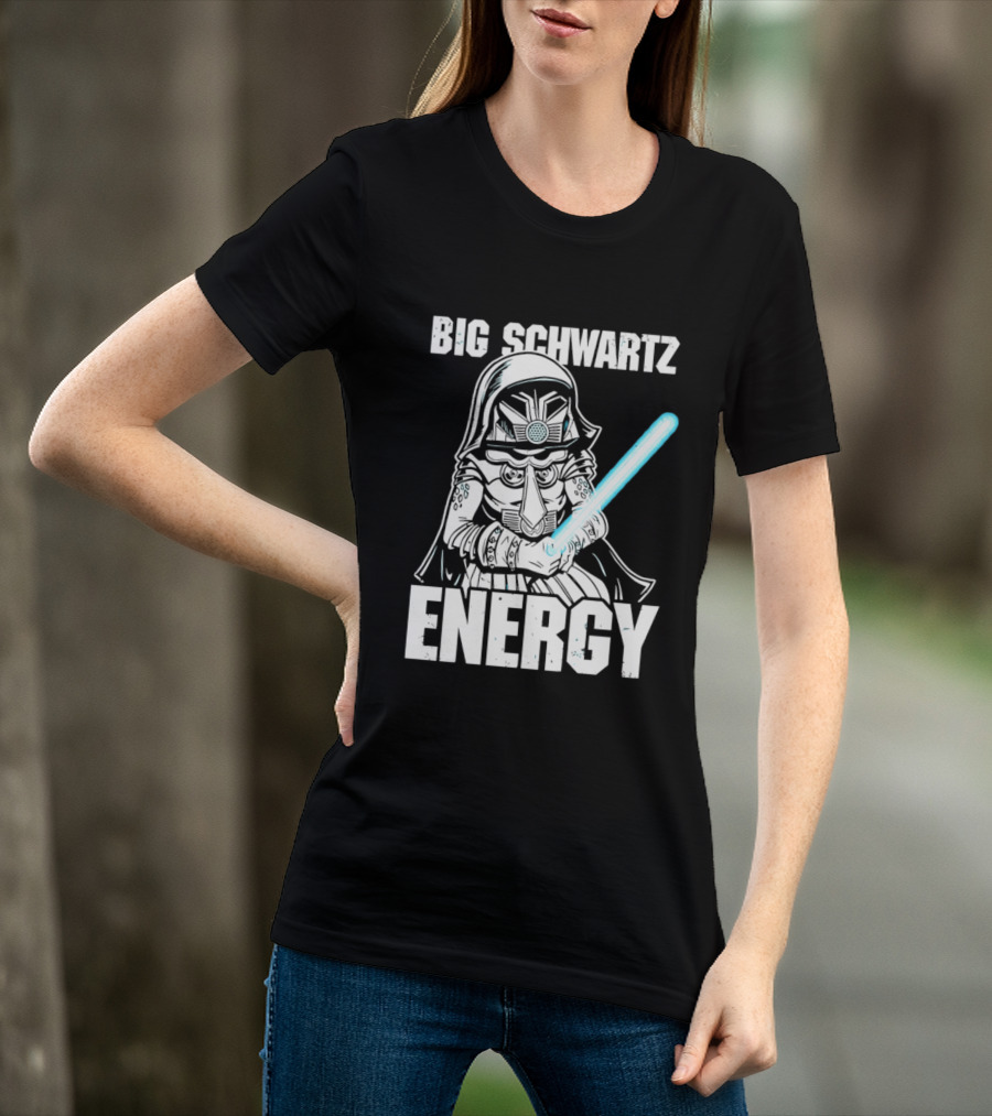 Big Schwartz Energy Dark Helmet Glowing Blue Sword T-Shirt