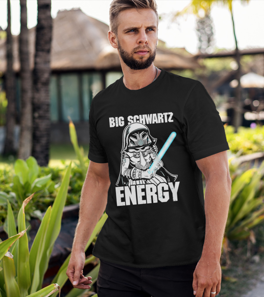 Big Schwartz Energy Dark Helmet Glowing Blue Sword T-Shirt