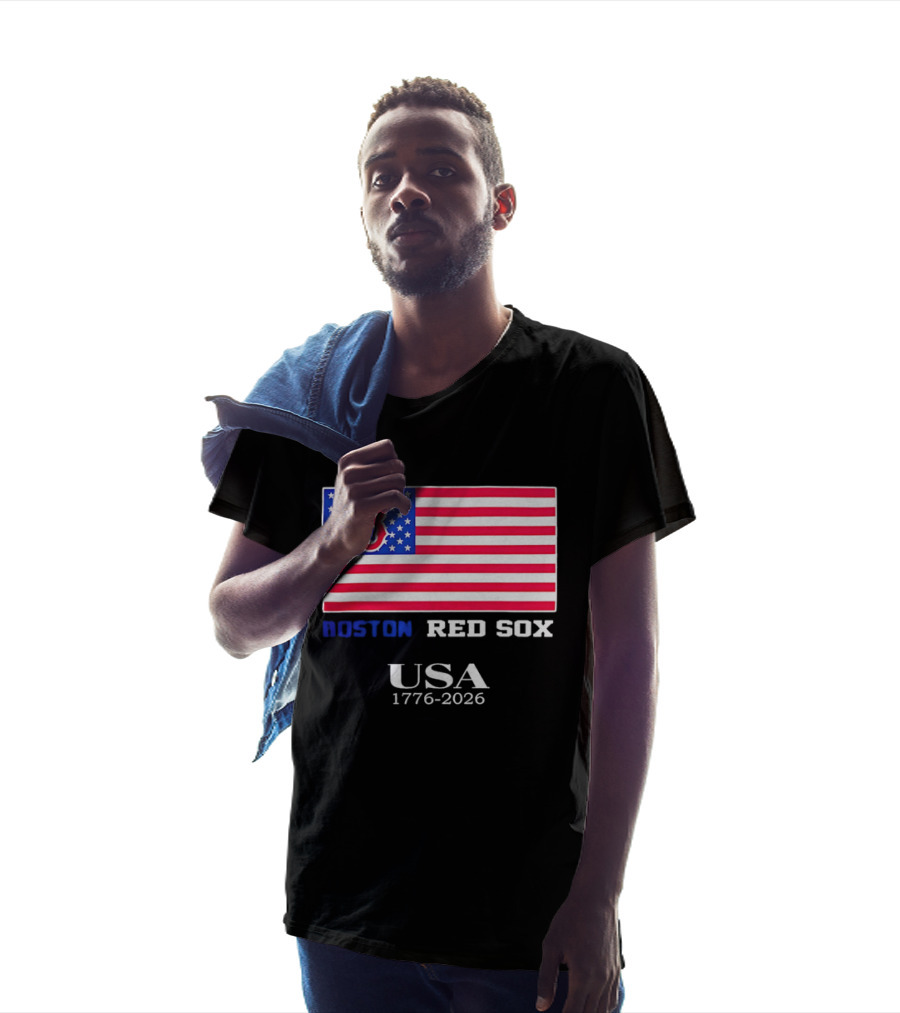 Boston Red Sox USA 1776 2026 American Flag White Stars T-Shirt
