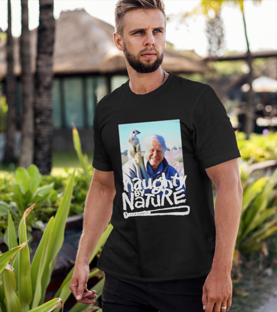 Naughty By Nature David Attenborough Meerkat Wildlife Photo T-Shirt