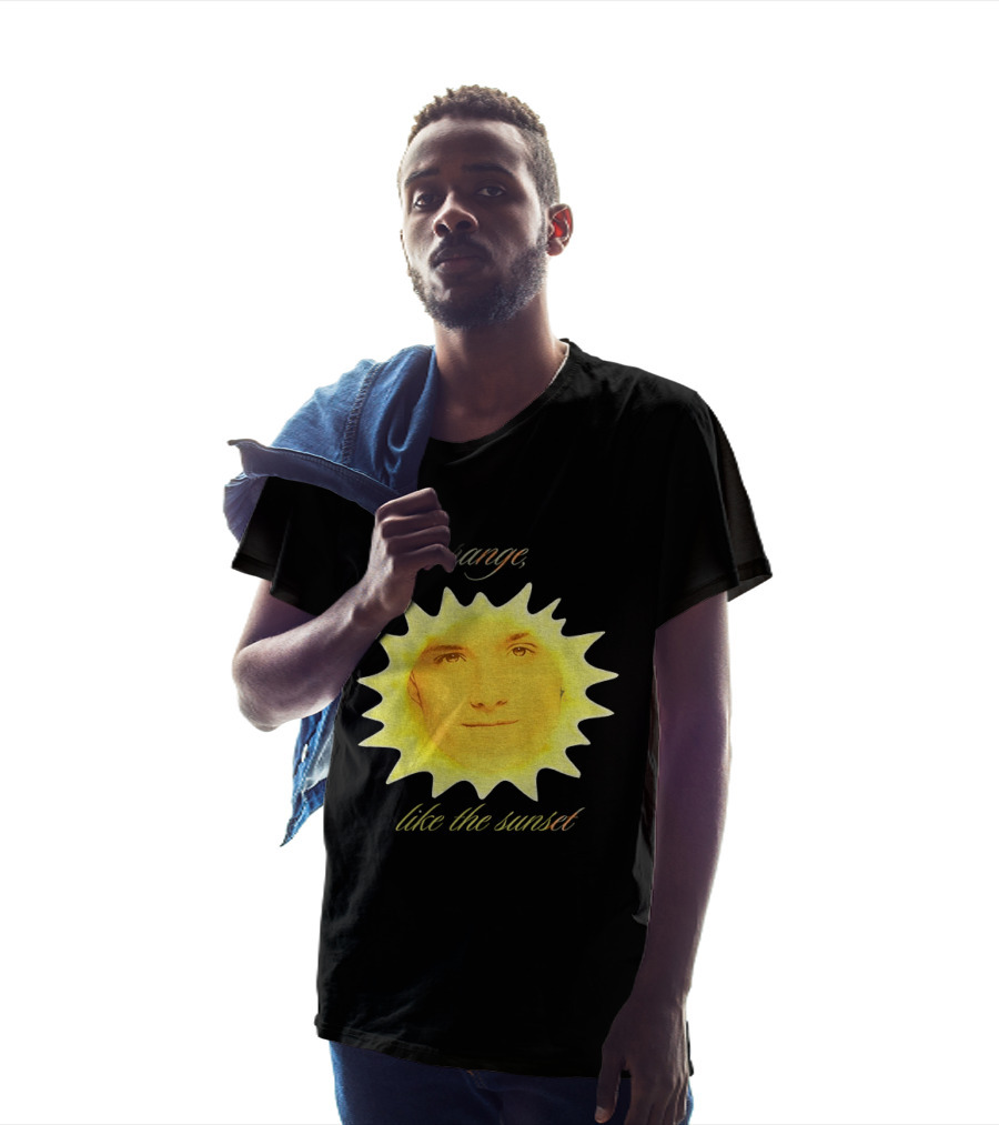 Orange Like The Sunset Face In Sun Design Peeta T-Shirt