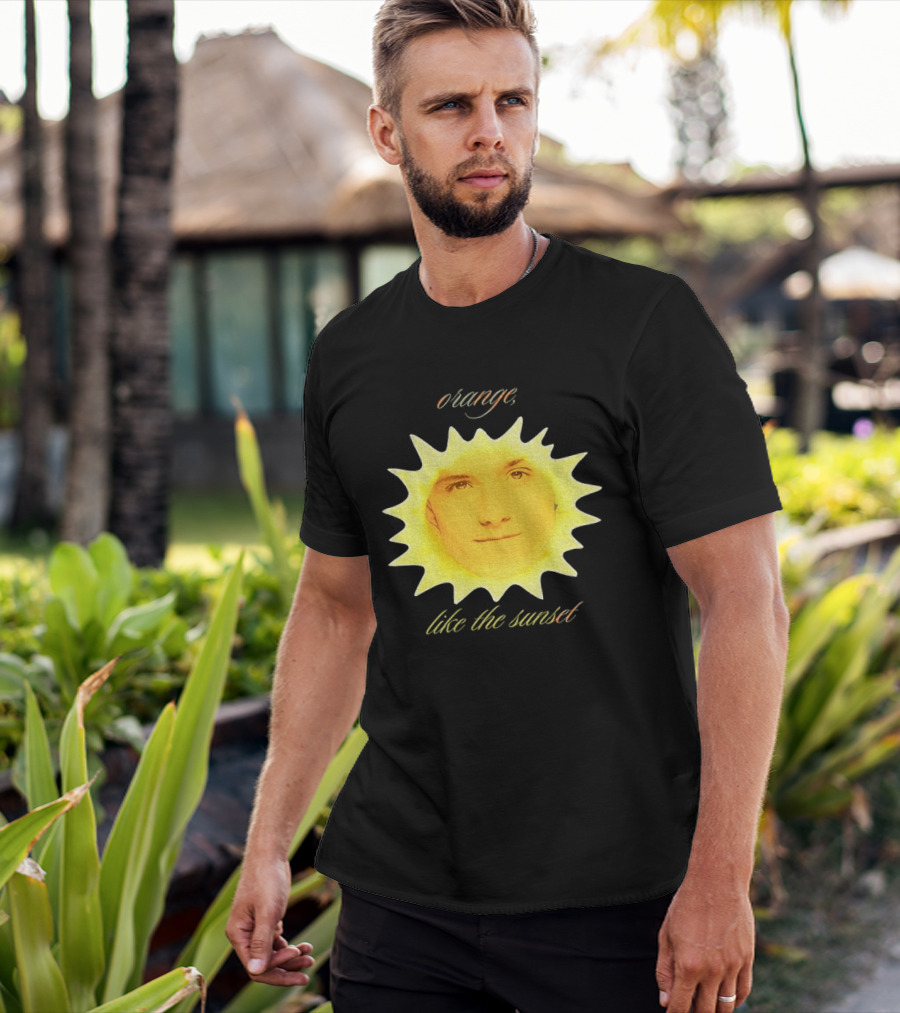 Orange Like The Sunset Face In Sun Design Peeta T-Shirt