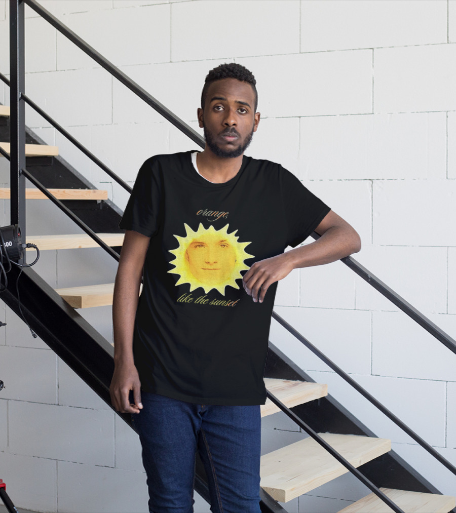 Orange Like The Sunset Face In Sun Design Peeta T-Shirt