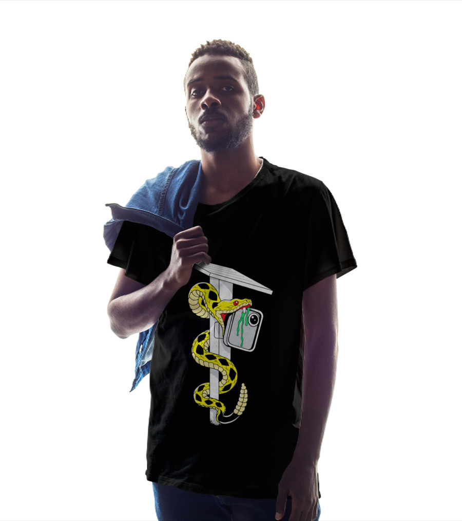 Don't Tread Flock Yellow Snake Wrapped Around Graduation Cap With ID T-Shirt