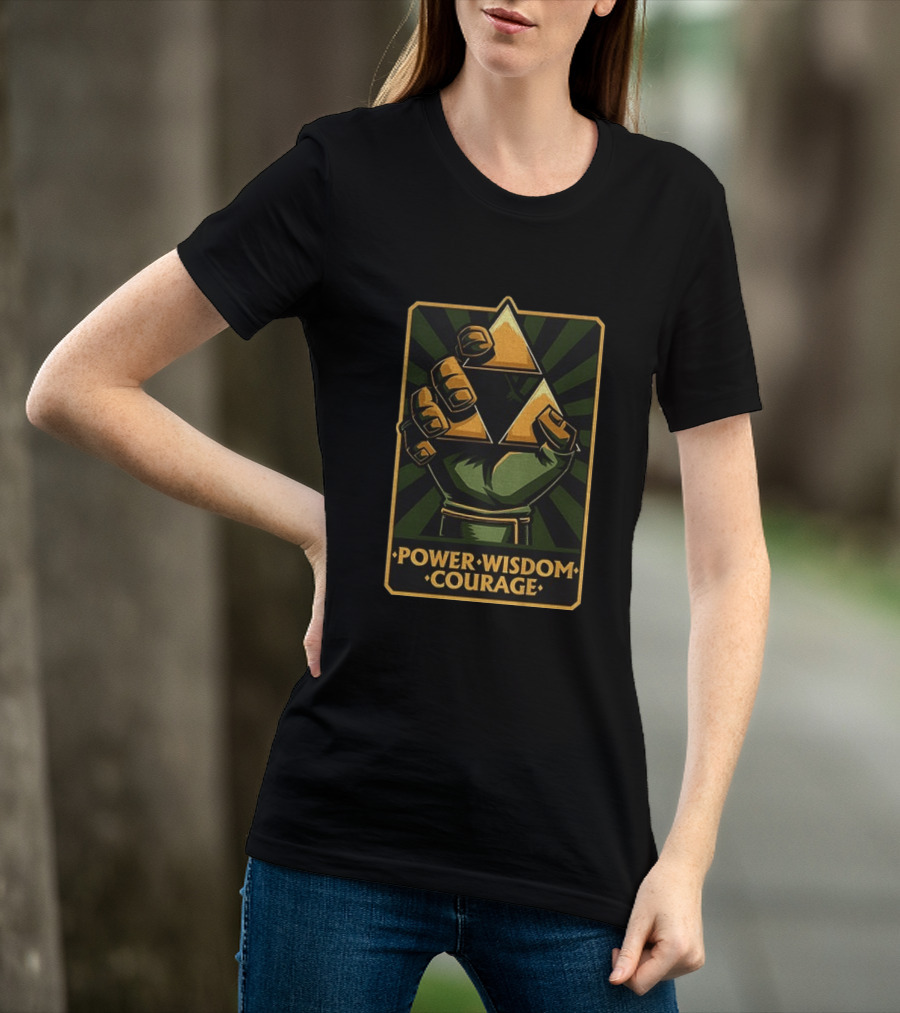 Power Wisdom Courage Triforce Hand The Legend Of Zelda T-Shirt