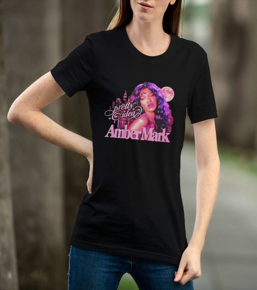Pretty Idea Amber Mark Woman Moon City Skyline T-Shirt