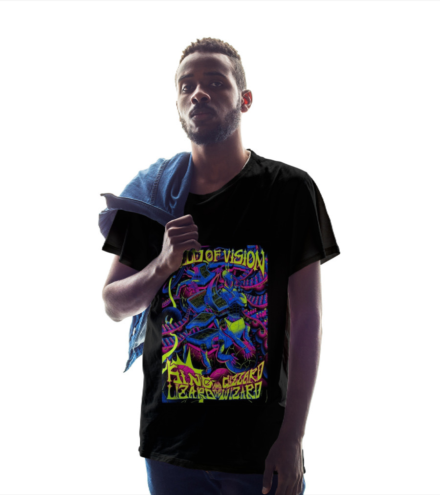 King Gizzard And The Lizard Wizard 2026 Field Of Vision Neon Psychedelic Robot T-Shirt