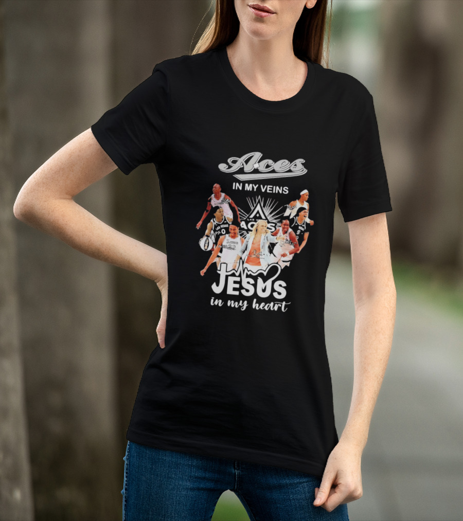 Las Vegas Aces In My Veins Jesus In My Heart WNBA 2026 T-Shirt