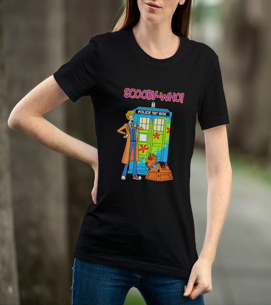 Scooby Who Shaggy Tenth Doctor Mystery Machine Painted Tardis K9 Robot T-Shirt