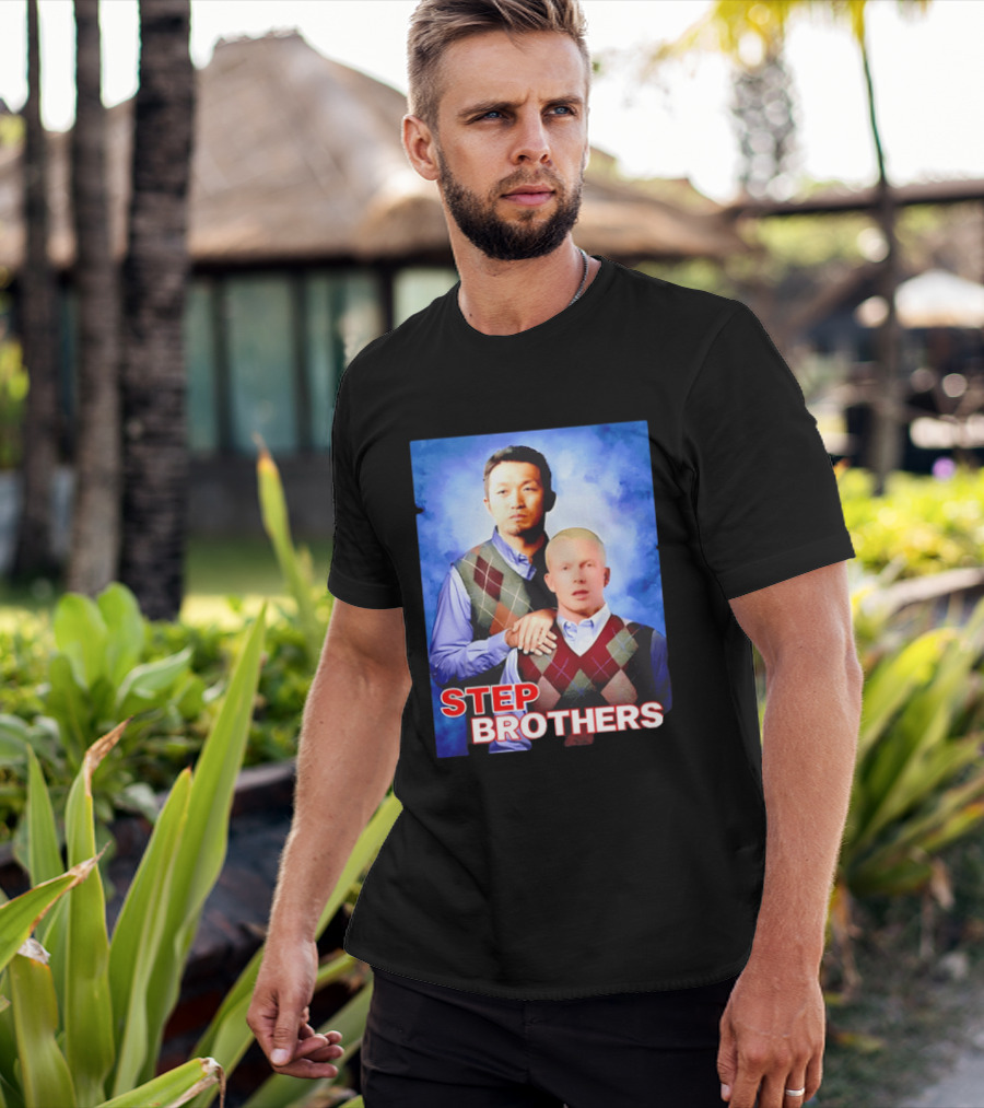 Step Brothers Two Men Argyle Vests Blue T-Shirt