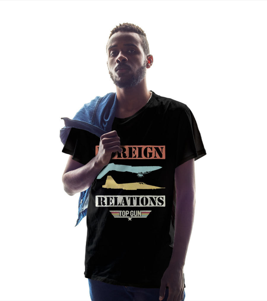 Top Gun Foreign Relations Fighter Jets Distressed Vintage Look T-Shirt