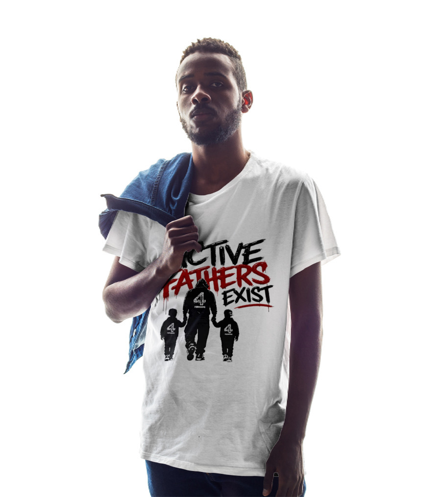 Active Fathers Exist Man Two Boys Walking Holding Hands T-Shirt