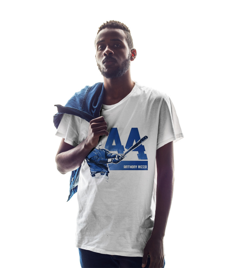 Anthony Rizzo 44 Swinging Blue Baseball Batter T-Shirt