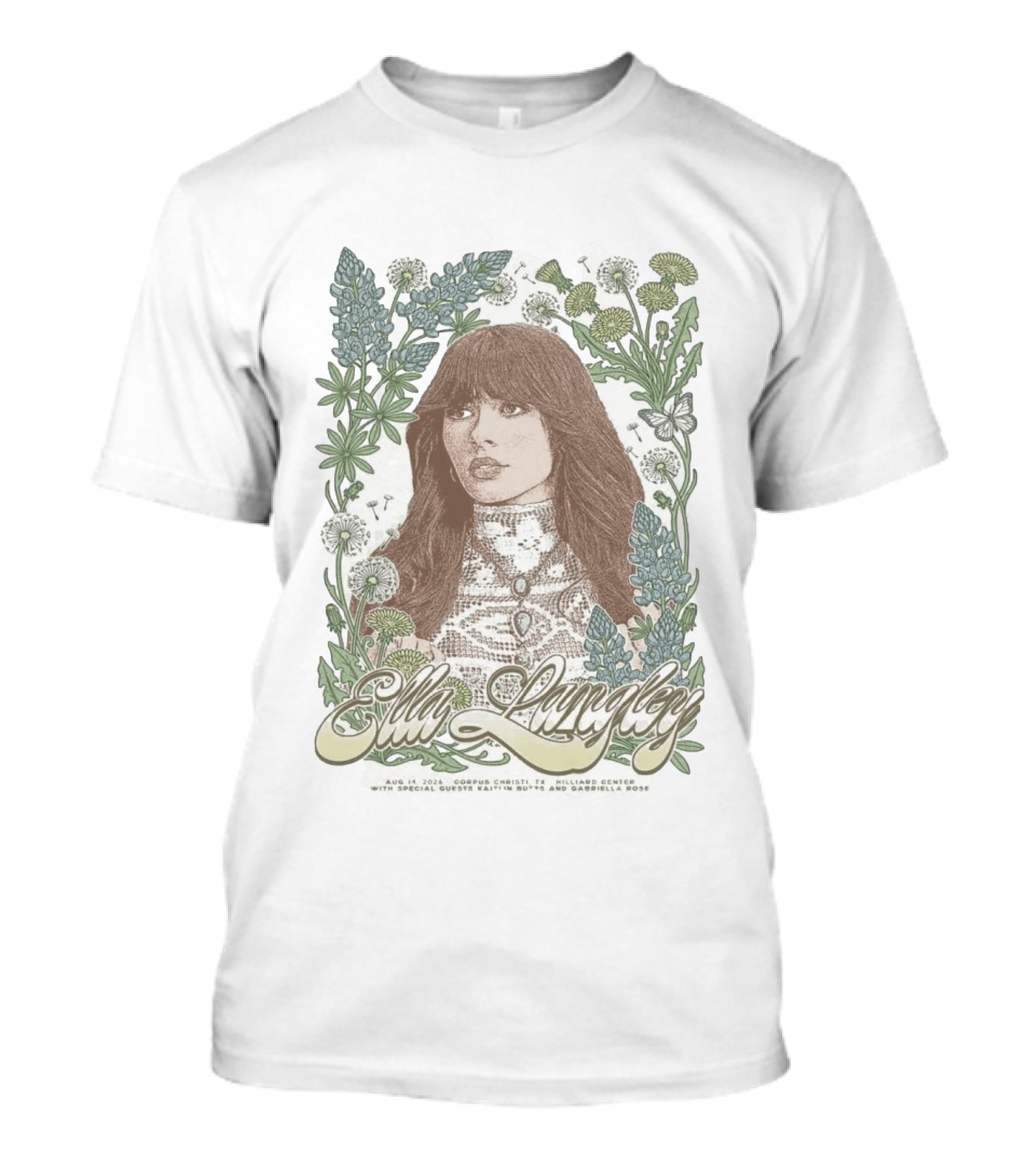 Ella Langley Hilliard Center Corpus Christi Texas August 14 2026 With Special Guests Paige King And Gabriella Rose T-Shirt