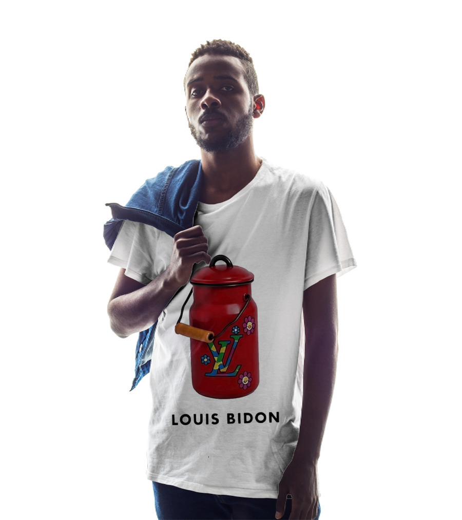 Louis Bidon Milk Jug Red Enamel Rainbow Monogram Flowers T-Shirt