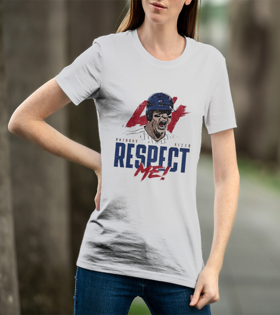 Anthony Rizzo Respect Me Screaming Baseball Player Distressed 44 Red T-Shirt