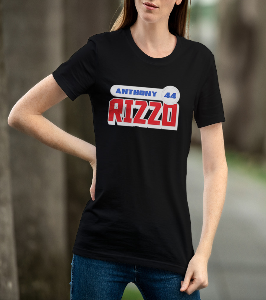 Anthony Rizzo 44 Red Blue Block Jersey Number T-Shirt