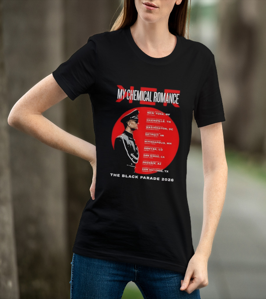 My Chemical Romance The Black Parade 2026 Tour Cities T-Shirt