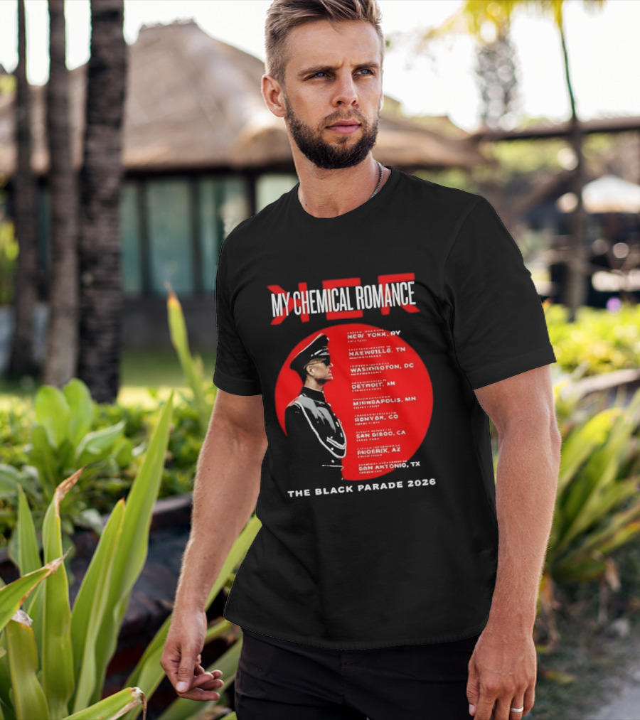 My Chemical Romance The Black Parade 2026 Tour Cities T-Shirt