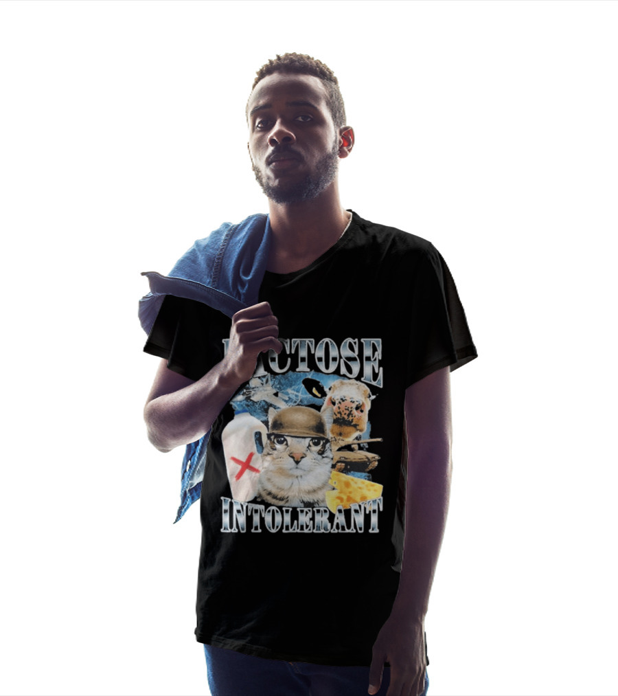 Lactose Intolerant Cat Cheese Cow Milk Jug T-Shirt