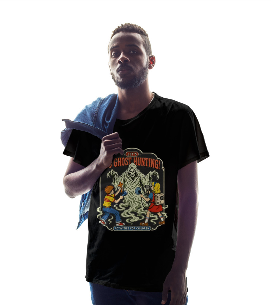 Let's Go Ghost Hunting Activities For Children With Scary Ghoul And Kids T-Shirt