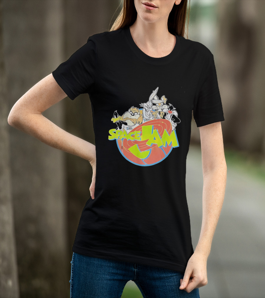 Space Jam Looney Tunes Characters Dynamic Pose T-Shirt