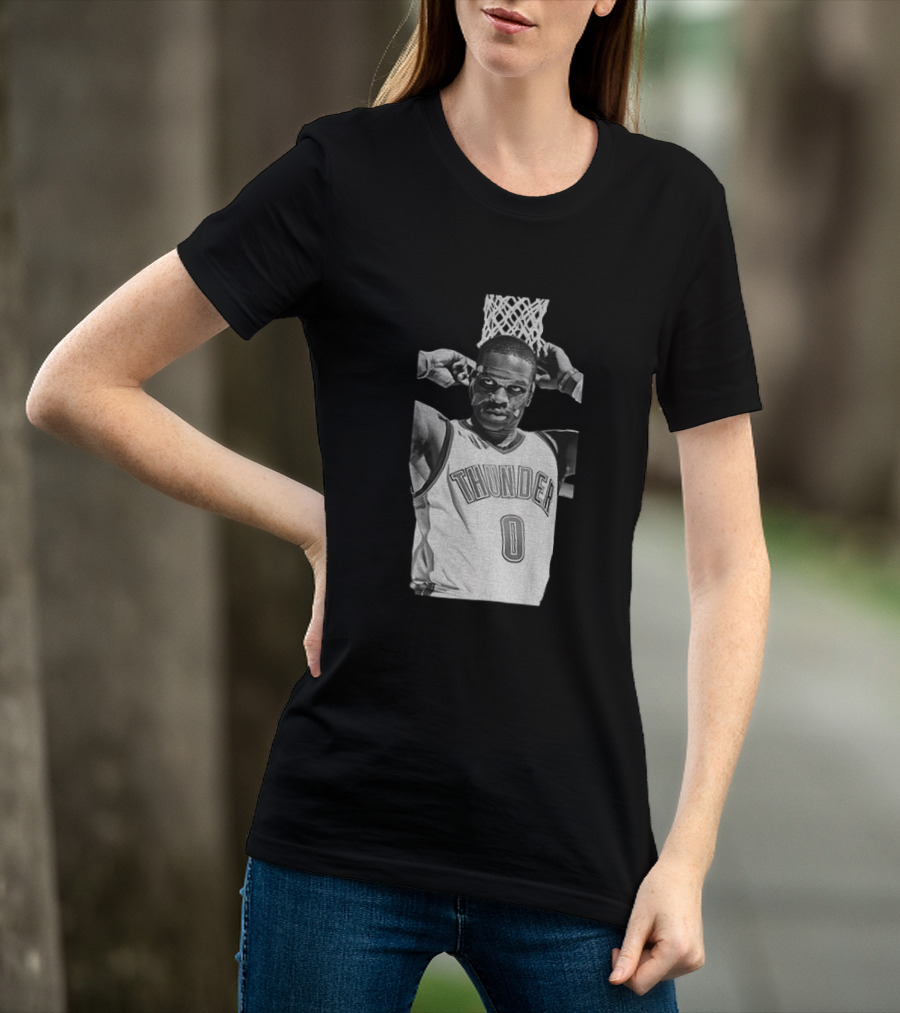 Russell Westbrook Masked OKC Thunder Basketball Legend Iconic Number 0 T-Shirt