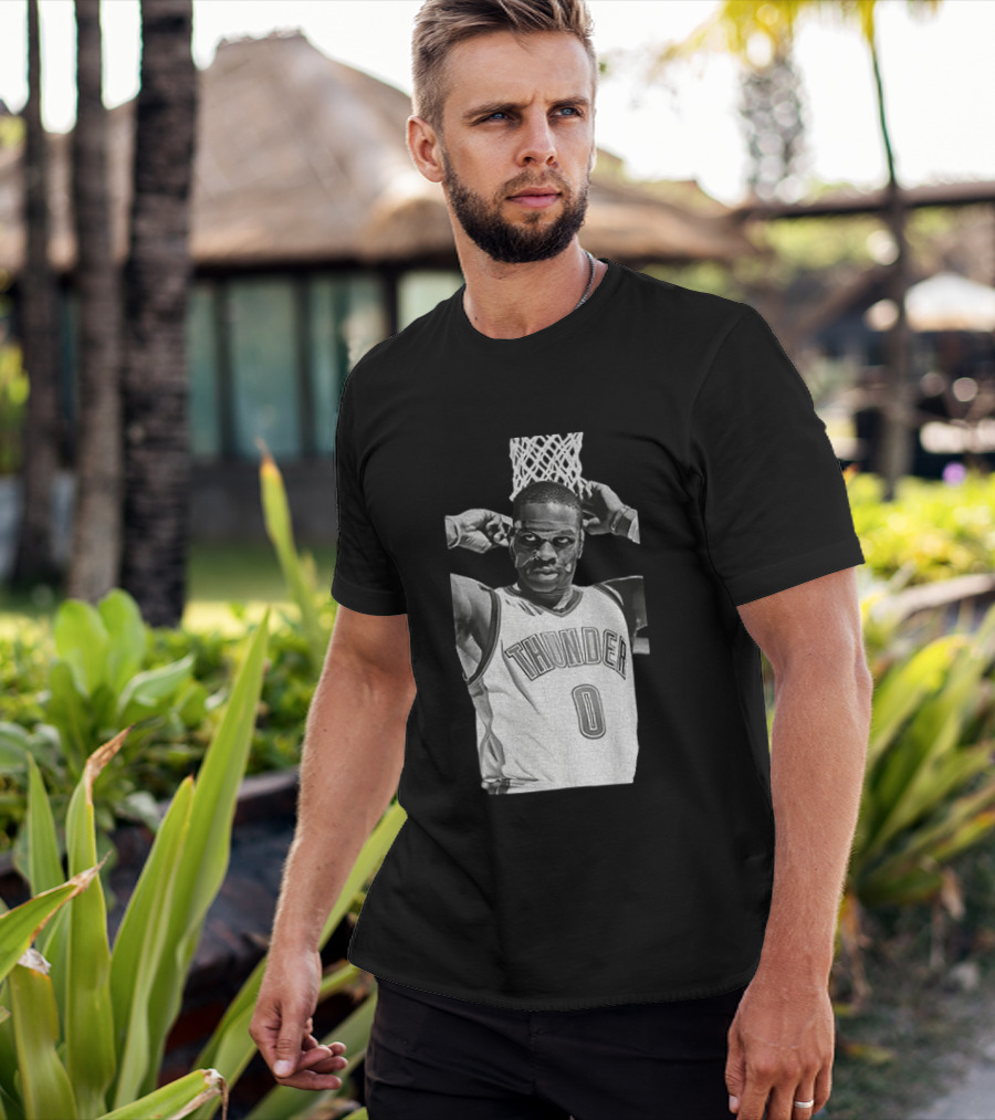 Russell Westbrook Masked OKC Thunder Basketball Legend Iconic Number 0 T-Shirt