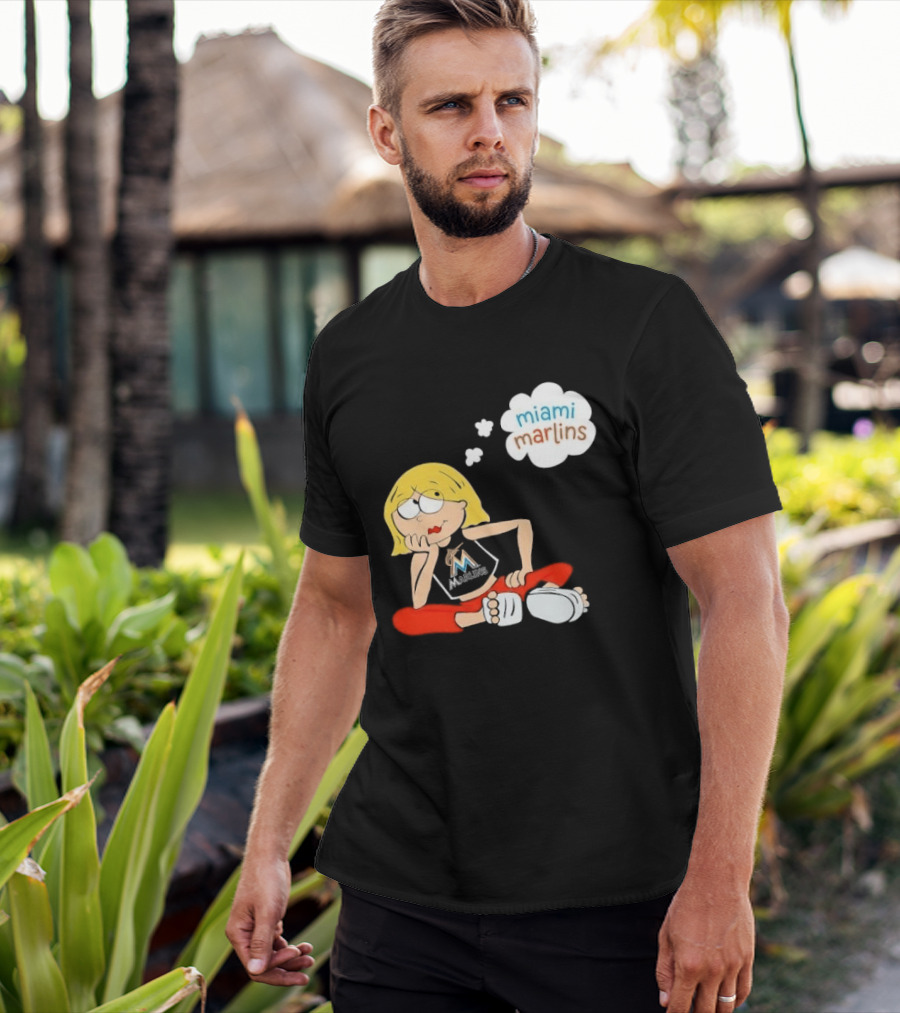 Miami Marlins MLB Cartoon Lizzie McGuire Blonde Girl Fan T-Shirt