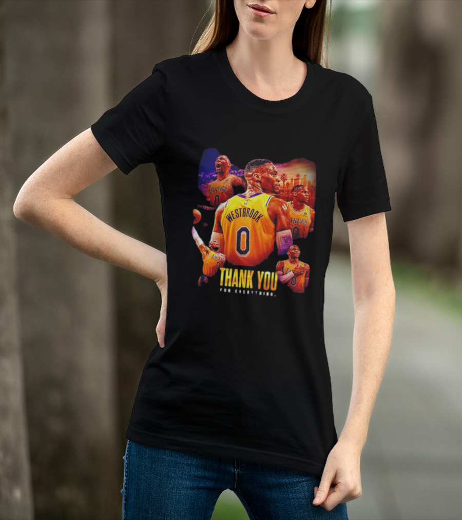 Russell Westbrook Los Angeles Lakers Thank You For Everything T-Shirt