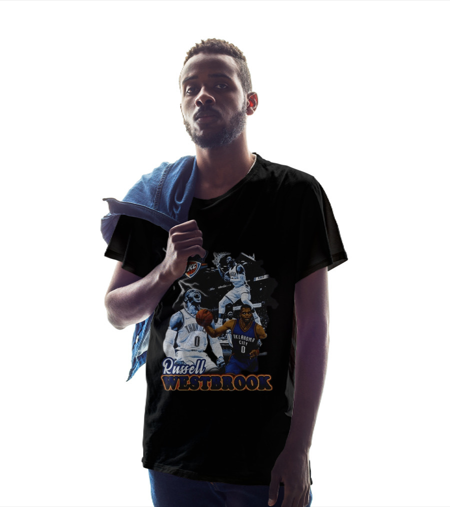 Russell Westbrook OKC Thunder Basketball Legend Collage T-Shirt