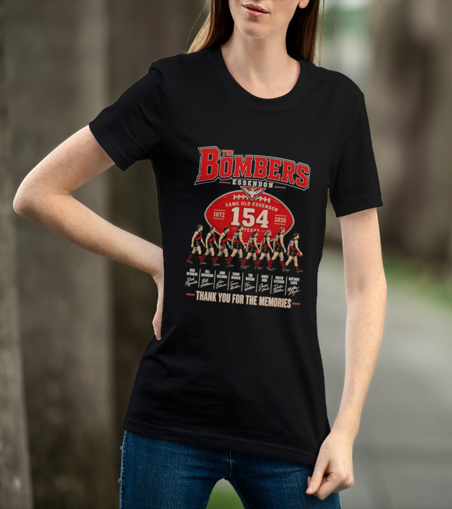 The Bombers Essendon 154 Years Same Old Essendon 1872 2026 Thank You For The Memories T-Shirt